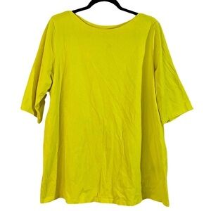 Catherines Suprema Collection Yellow Boat Neck Top Women's Size 1X (18-20W)